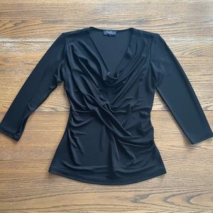 Luisa Spagnoli Black Cowl Neck Gothic Blouse
